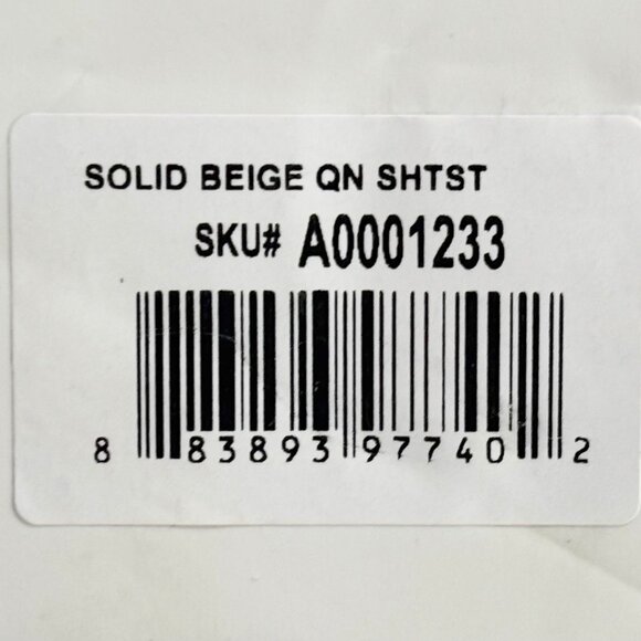 CALVIN KLEIN Queen Size 100% Cotton Sateen Weave Sheet Set COLOR: Beige (300 TC) - Picture 3 of 4